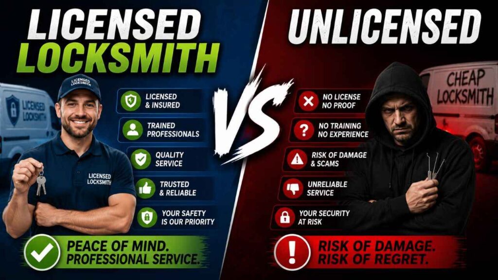 Licensed Locksmith vs Unlicensed